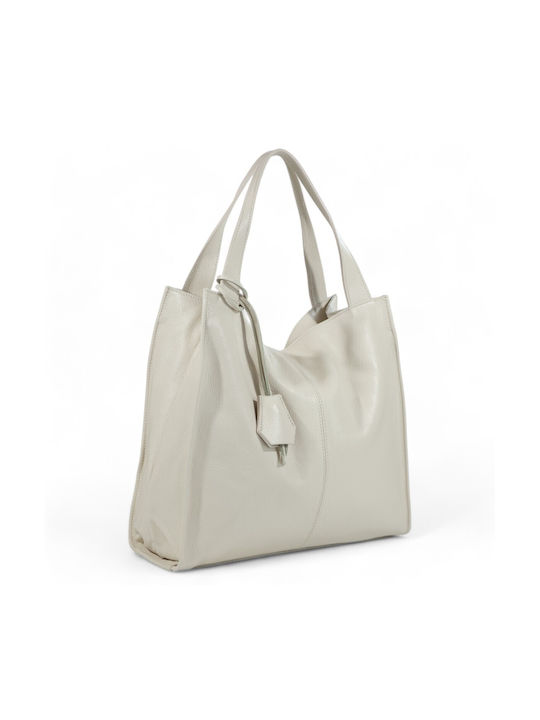 Leder Damentasche Schultertasche Beige