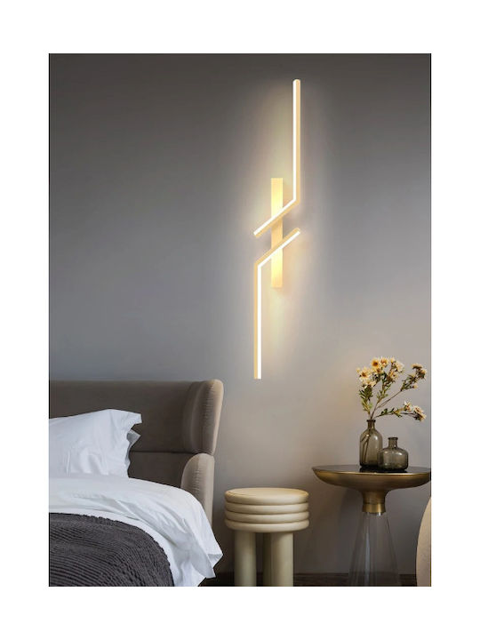 Modern Leuchte Wand mit Integrierter LED und Warmweißes Licht Gold 13x13x4cm