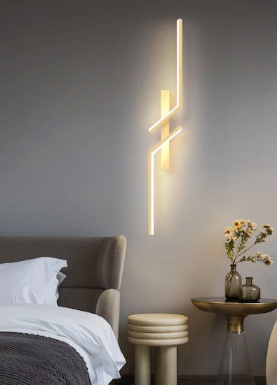 Modern Lamp Wall with Integrated LED and Warm White Light Gold 13x13x4cm