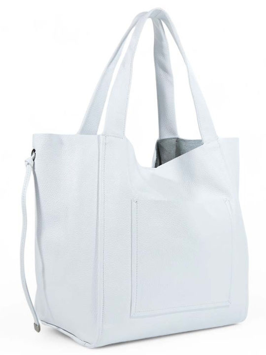 Damen Leder Shopper Tasche Weiß