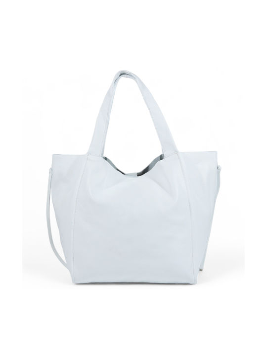 Damen Leder Shopper Tasche Weiß