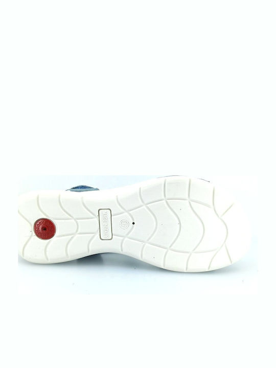 Leather Women's Flat Sandals in Blue Color