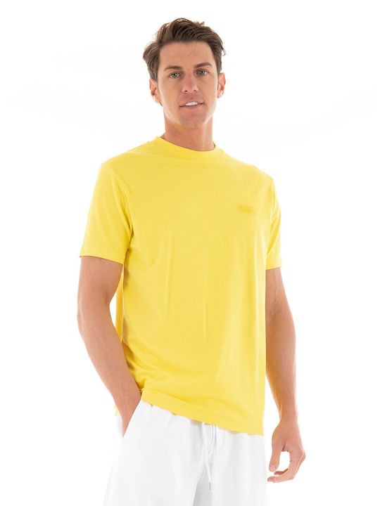 Karl Lagerfeld Crewneck Men's Short Sleeve T-shirt YELLOW 755051-542221-130