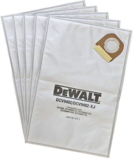 DEWALT Vacuum Cleaner Bags 5pcs Compatible with Vacuum Cleaner DeWalt