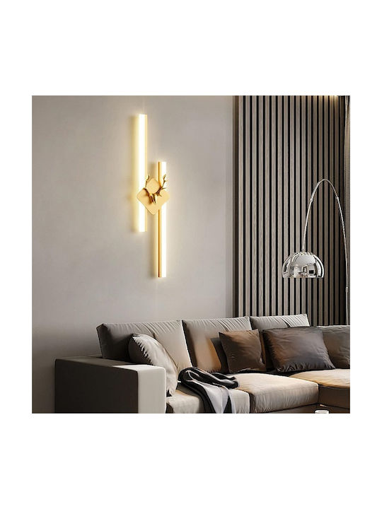 Ph096 Lampa De Perete Modernă Cu LED Integrat Și Lumină Alb Cald Auriu 50x16x5cm
