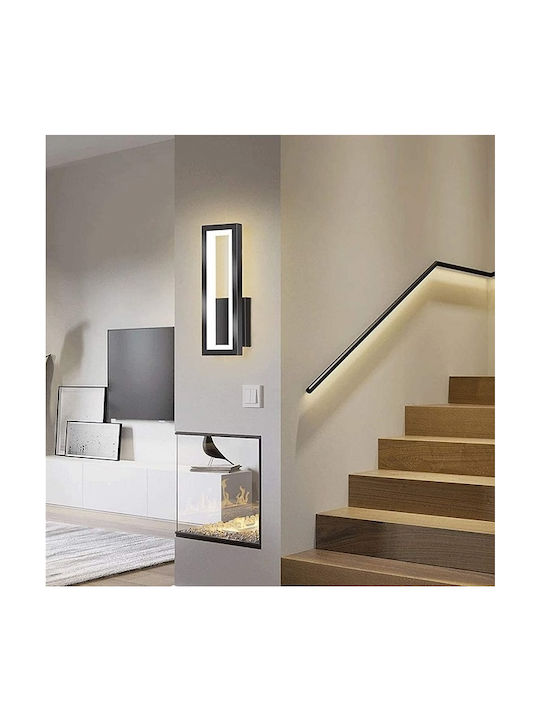 Modern Leuchte Wand mit Integrierter LED und Warmweißes Licht Schwarz 32x12.5x5cm