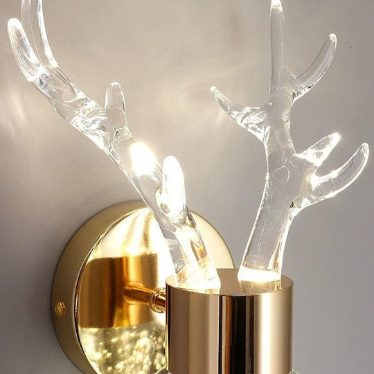 H21 Gold LED Wall Lamp 8.5x8.5x21cm
