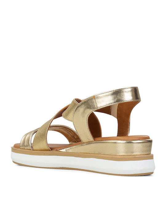 Flache Sandalen für Damen in Gold Farbe