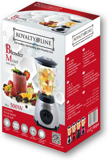 Royalty Line SME-600.6 Blender with Glass Jug 1.5 lt 600W Gray