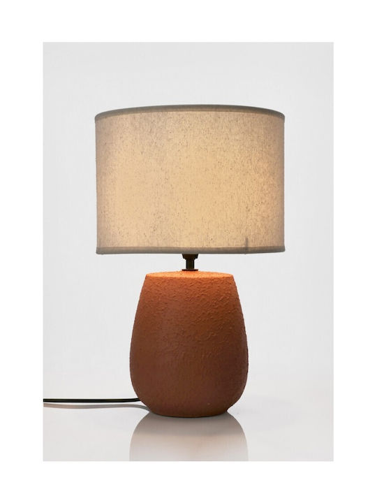 Bizzotto Ceramic Table Lamp with Orange Shade and Base