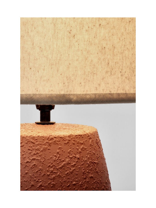 Bizzotto Ceramic Table Lamp with Orange Shade and Base