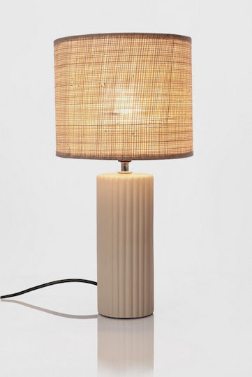 Bizzotto Ceramic Table Lamp with Beige Shade and Base