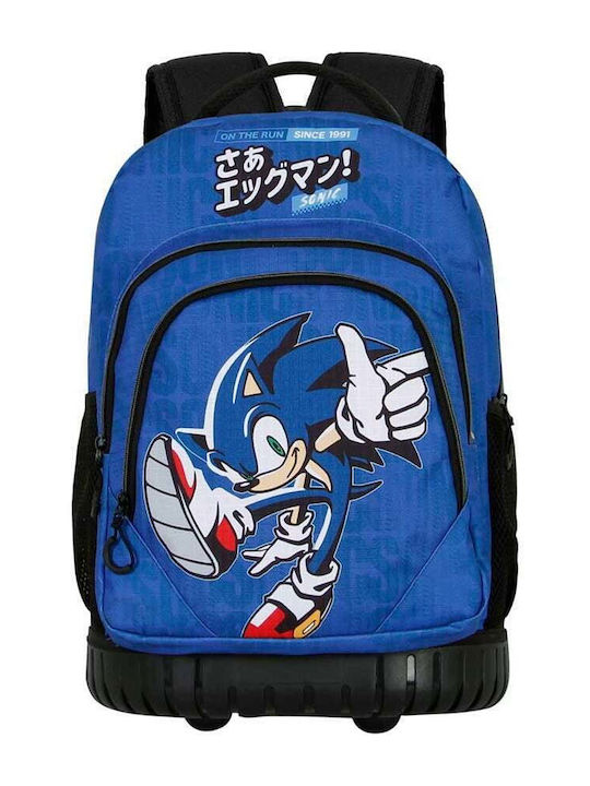 Ghiozdane Scoala Troler Sonic Hedgehog On Run 47 X 32 X 27 Cm Culoare Albastru