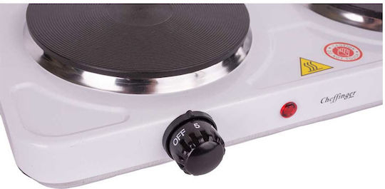 Cheffinger Enamel Countertop Double Burner White