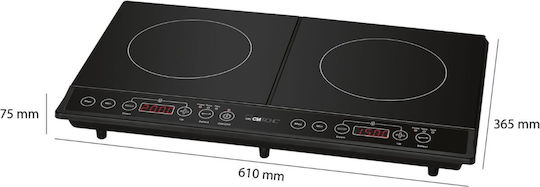 Clatronic DKI 3609 Countertop Burner Induktion Double Schwarz