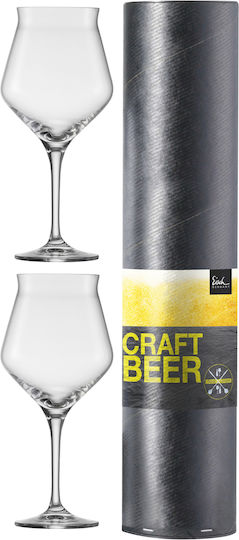 Eisch Σετ Ποτήρια Μπύρας από Γυαλί Κολωνάτα 435ml 2τμχ