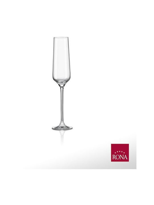 Rona Set Gläser Champagner aus Glas Mit Stiel 190ml 4Stück