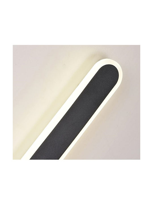 Modern Lamp Wall with Integrated LED and Warm White Light Black 60x15.7cm