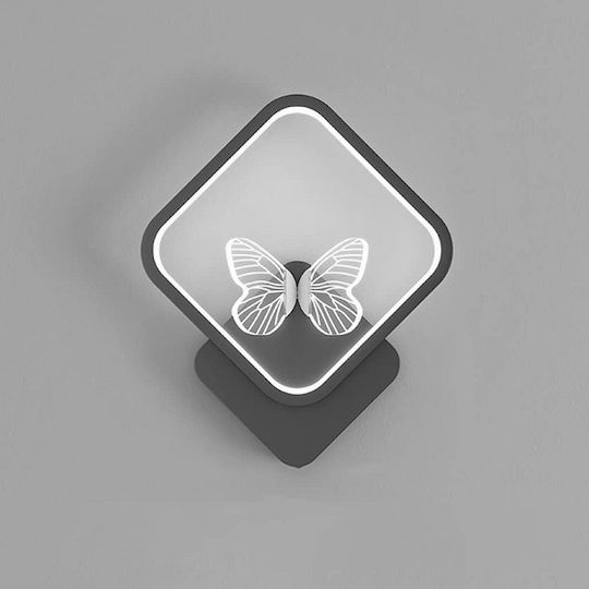 Ph216 Modern Wall Lamp with Integrated LED and Warm White Light Black 29x25cm