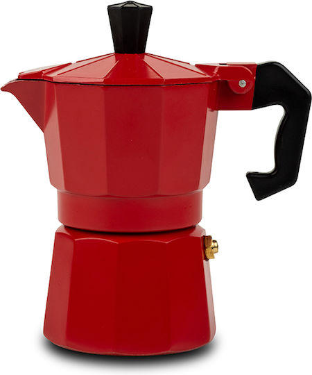 Nava Stovetop Espresso Pot 6 Cups Red