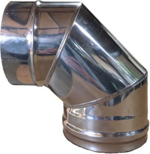 Metallwork 90 Γωνία Σύνδεσης Καπνοδόχου Inox 230mm Ασημί