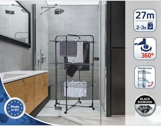 Leifheit Classic Tower Klappbarer Boden-Kleiderständer aus Metall mit Aufhängelänge 27m Leifheit Classic Tower Klappbarer Boden-Kleiderständer aus Metall mit Aufhängelänge 27m