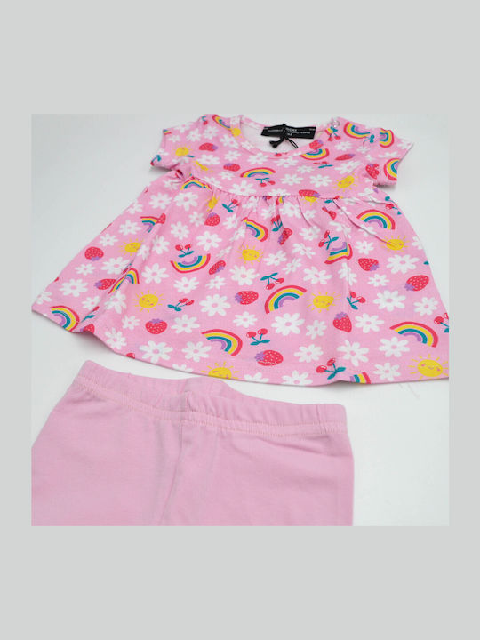 Kinder-Set mit Leggings Sommer 2Stück Pink