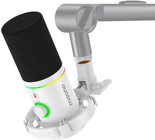 Maono PD200x Δυναμικό Μικρόφωνο Επιτραπέζιο, Shock Mounted για Φωνητικά σε Λευκό Χρώμα