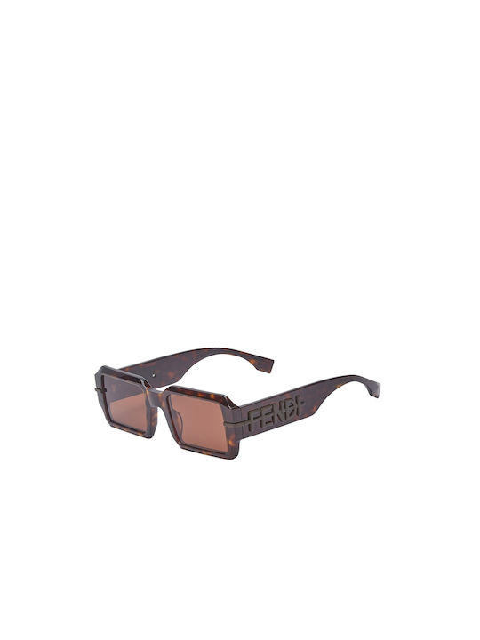 Fendi Ochelari de soare Maro cu Plastic Cadru & Maro Lentilă Fendi Ochelari de soare Maro cu Plastic Cadru & Maro Lentilă
