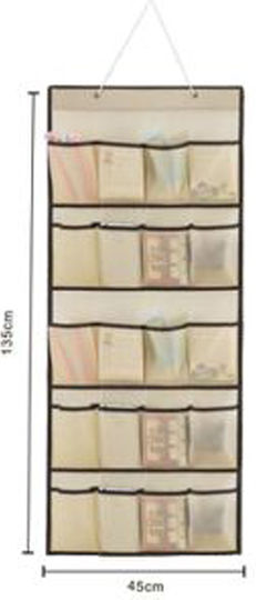 ForHome Fabric Hanging Storage Case For Clothes in Beige Color 135x45cm 1pcs