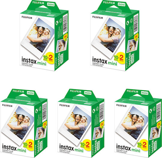 Fujifilm Color Instax Mini Instant Φιλμ (5x20 Exposures) White