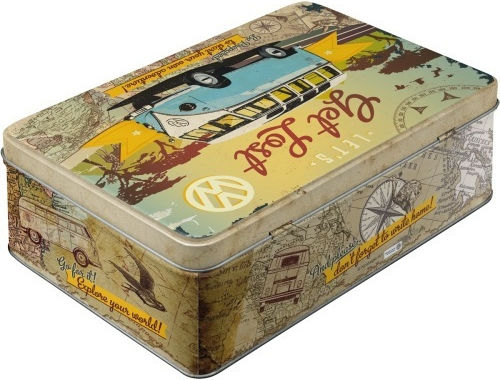 Nostalgic Art Flat VW Get Lost General Use Box with Lid Metallic 23x16x7cm