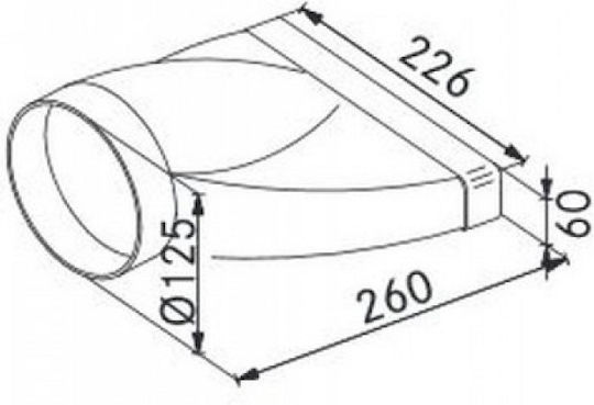 Franke Alr C 26/6 Link/Corner Vent Hood Compatible with Franke 26cm