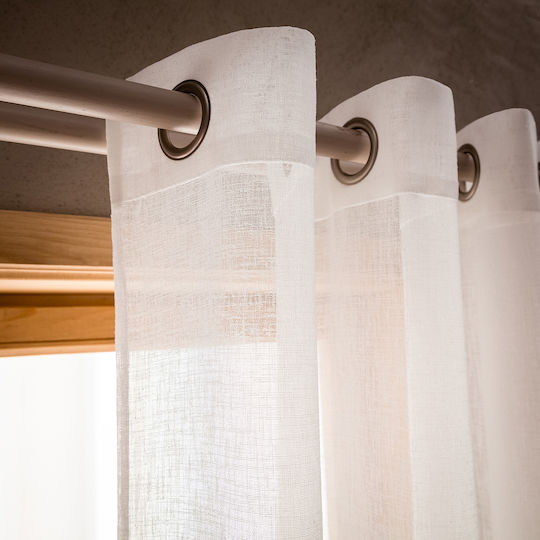 Gofis Home Κουρτίνα με Τρουκς Combe Λευκή 140x280εκ.