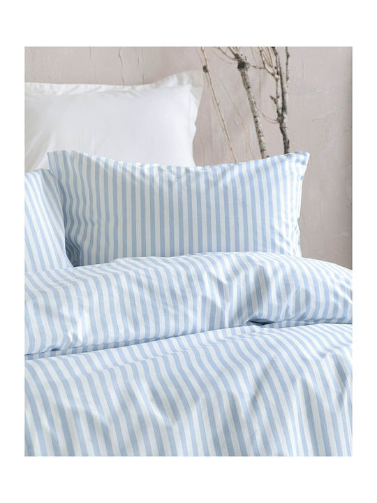 Rythmos Duvet Cover Set Cotton Single with Pillowcase 160x250 Diva Eloise Blue