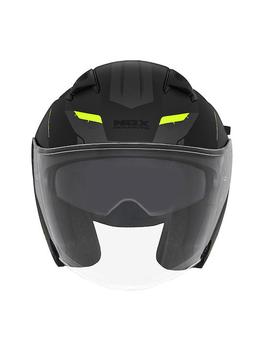 Nox N130 Jet Helmet with Sun Visor ECE 22.06 1550gr Klint Black/Yellow Matt