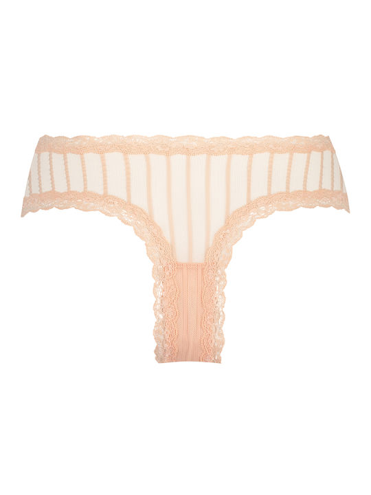 Hunkemöller Damen Brasilien mit Spitze Peach Parfait