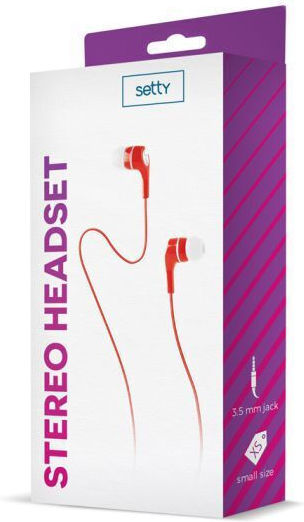 Setty Ακουστικά Ψείρες In Ear Stereo Headset Κόκκινα