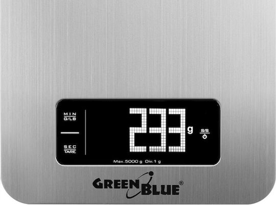 Green Blue Digital Kitchen Scale Up To 5kg Silver