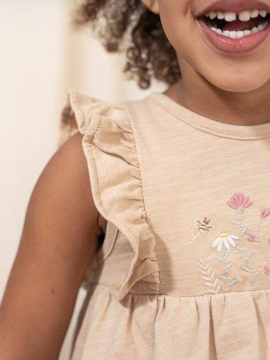 Kinderkleid Ärmellos Beige