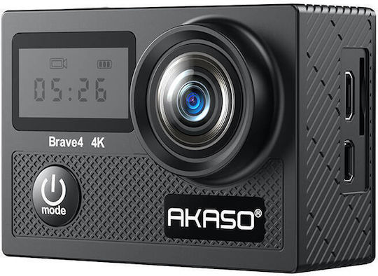 Akaso Brave 4 Action Camera 4K Ultra HD Underwater (with Case) Accessories Kit with Screen 2" and Wi-Fi Black