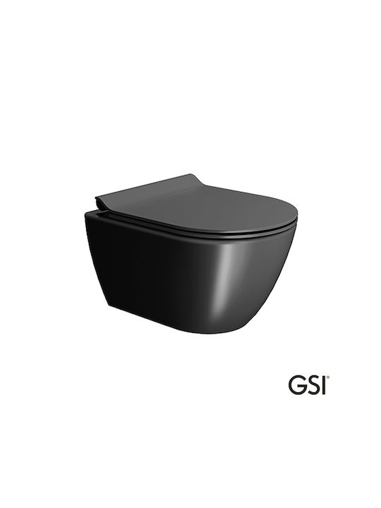 GSI Pura Swirl Wall-Mounted Toilet with Slim Cover Soft Close Ardesia GSI Pura Swirl Wall-Mounted Toilet with Slim Cover Soft Close Ardesia