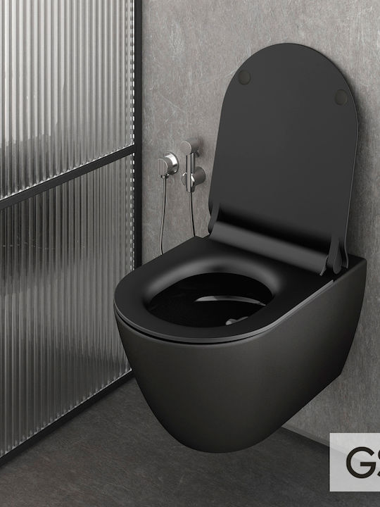 GSI Pura Swirl Wall-Mounted Toilet with Slim Cover Soft Close Ardesia