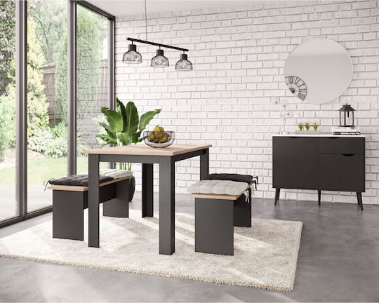 5Five Φρουτιέρα Μεταλλική Μαύρη 27x27x13.5εκ.
