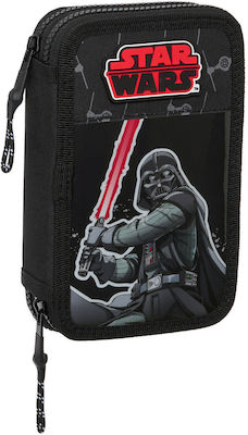 Star Wars Fighter Black Backpack Pencil Case 12.5 X 19.5 X 4 Cm 28 Pieces