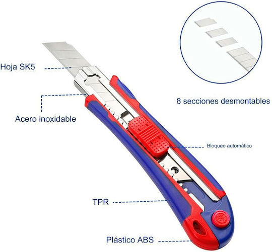 WorkPro Cuțit pliant Securitate cu Lățime Lamă 18mm
