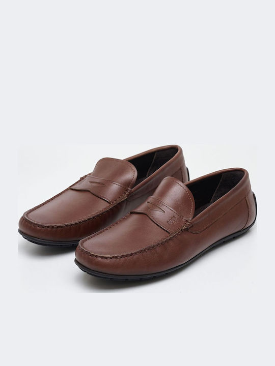 Δερμάτινα Ανδρικά Loafers σε Ταμπά Χρώμα