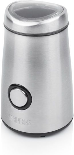 Princess 242196 Electric Coffee Grinder 150W for 50gr Beans Silver