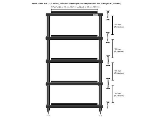 Solidsteel S5-5 Rack 5 Επιπέδων Μαύρο 58.4x108.5x43cm