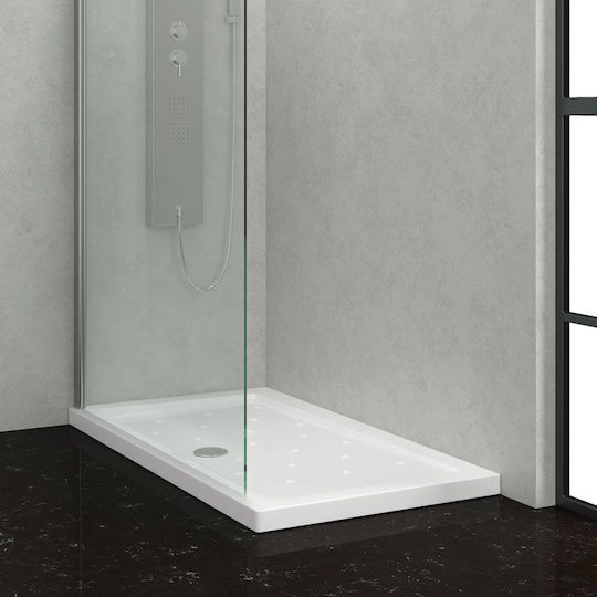 Karag Flat Ορθογώνια Πορσελάνινη Ντουζιέρα 72x90cm Λευκή
